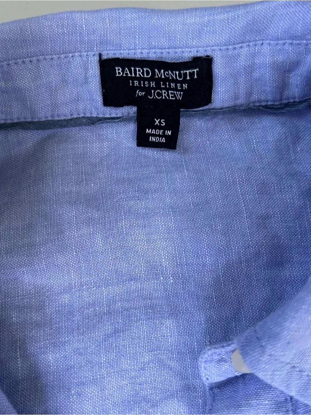 J.Crew Baird McNutt Irish Linen Blue Shirt Dress XS